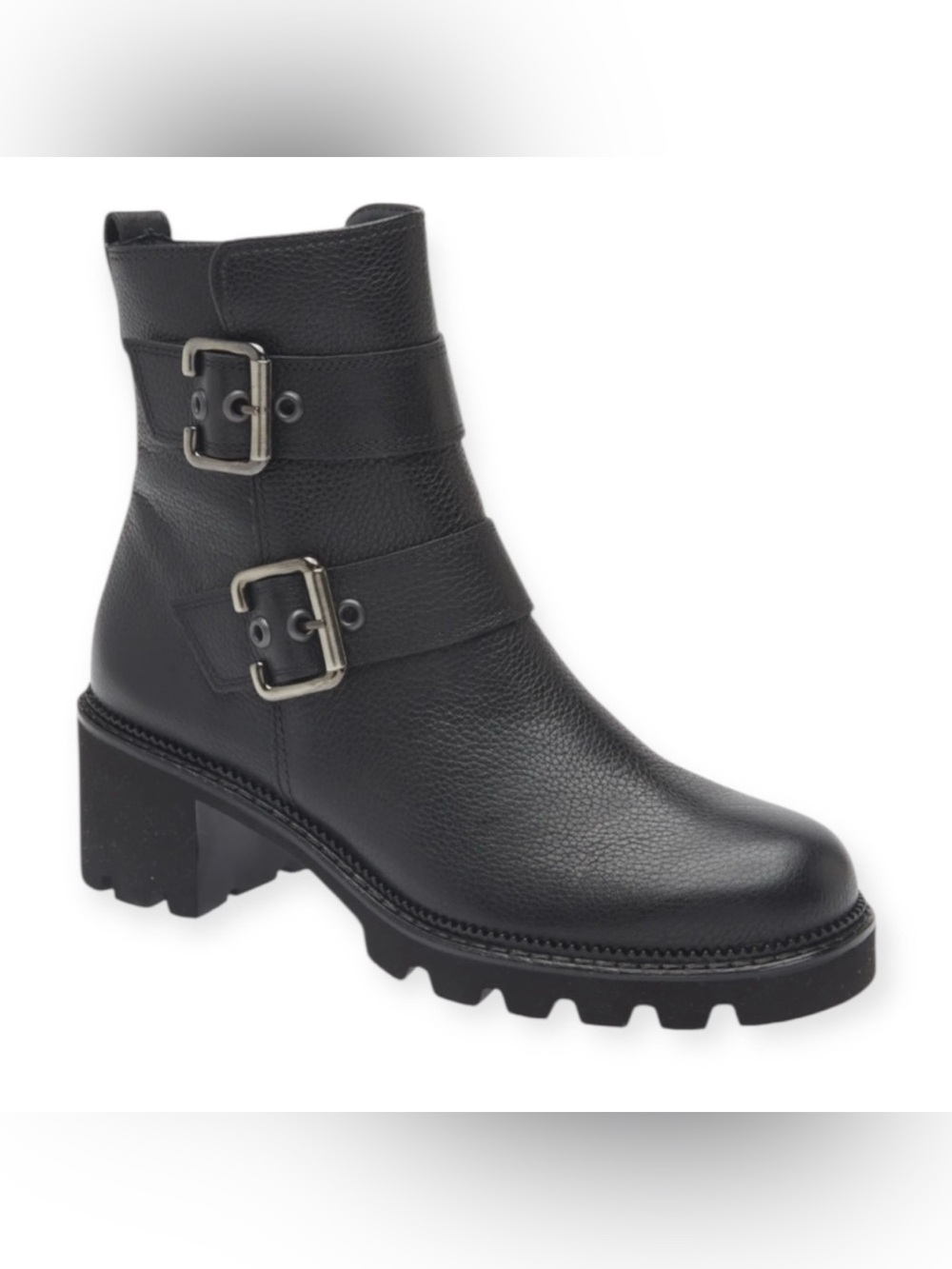Paul Green Leather Ankle Zip & Buckle Boots